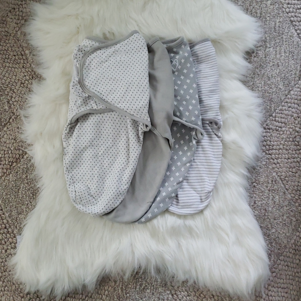 SwaddleMe velcro swaddles - Grey 4 Pack